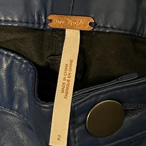 SOLD Free People Low Rise Pleather Pants - Picture 3 of 3
